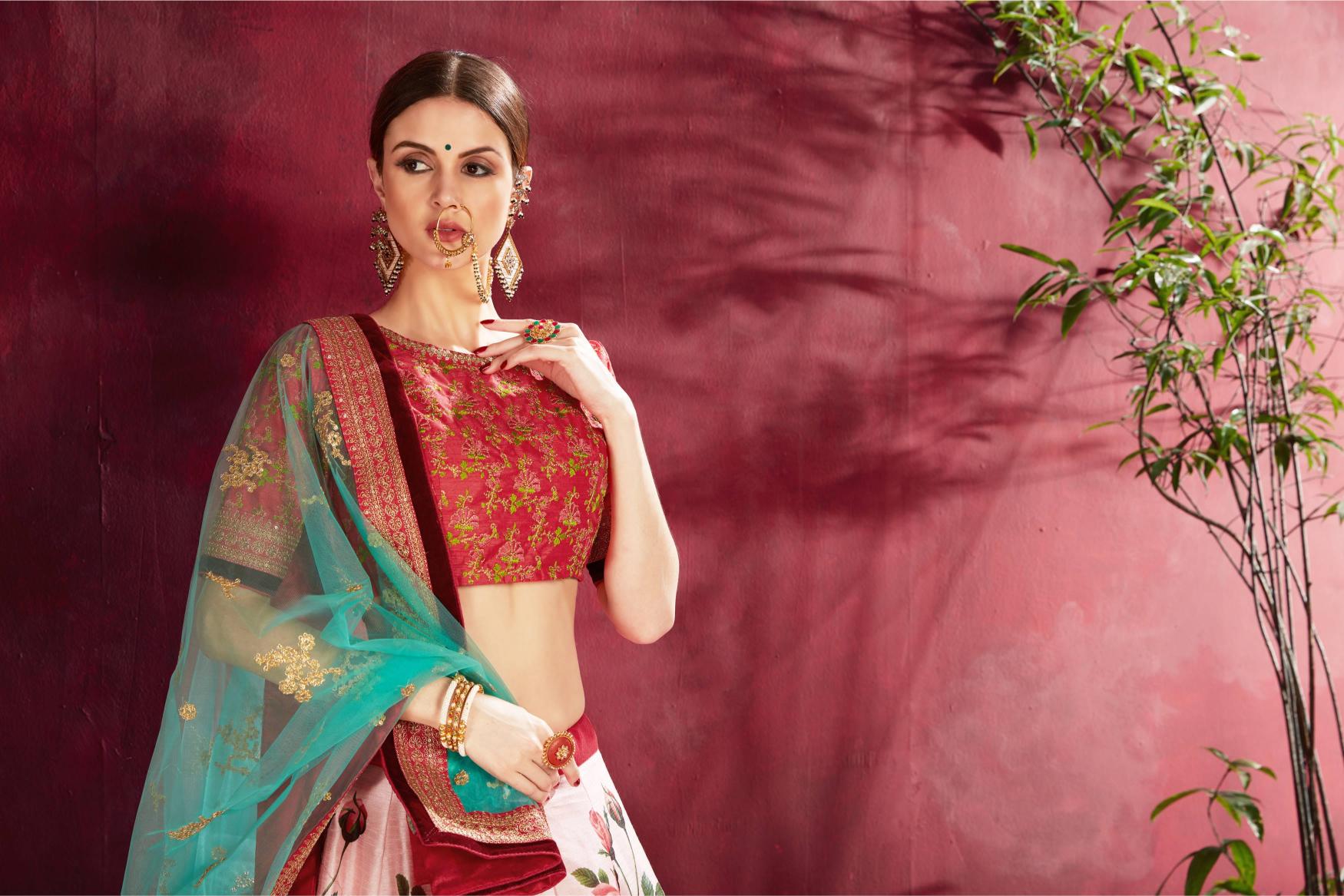 Rose Pink Heavy Banglori Silk Lehenga Choli — alternate view