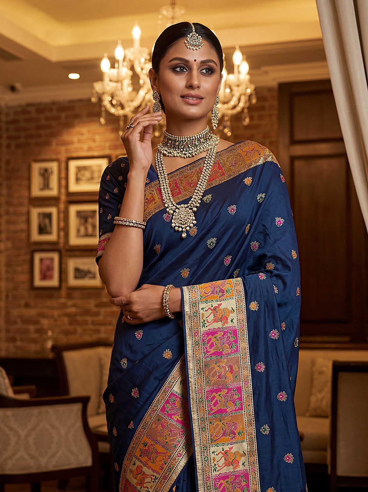 Royal Blue Virana Silk Designer Saree