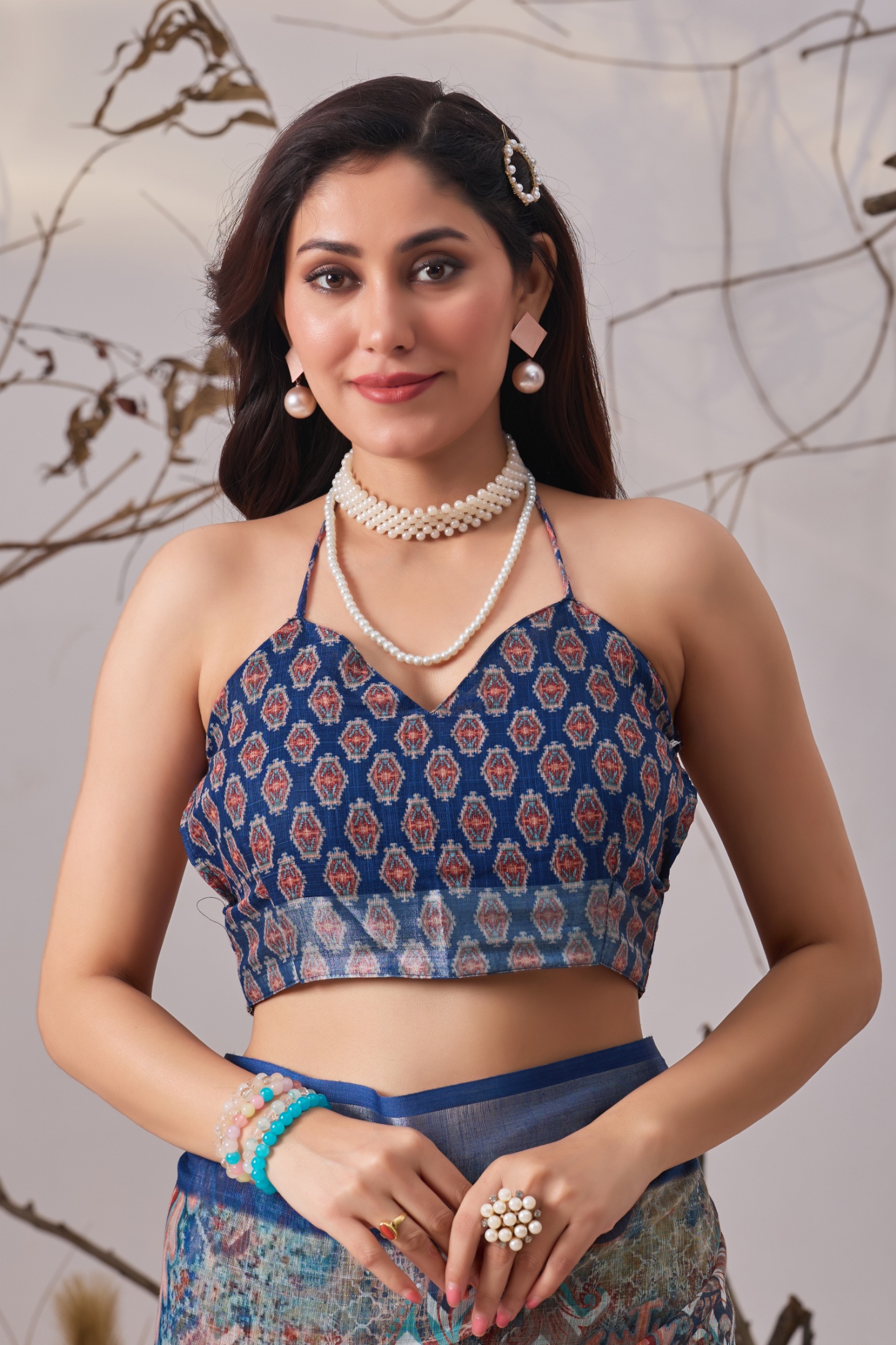 Royal Mosaic Linen Saree