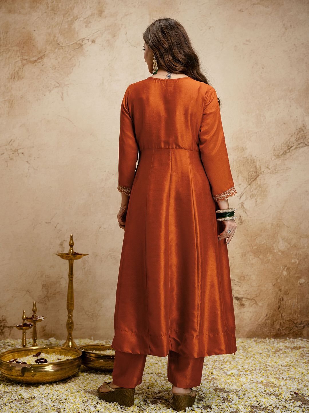 Rust Printed Magic Cotton Salwar Suit — alternate view