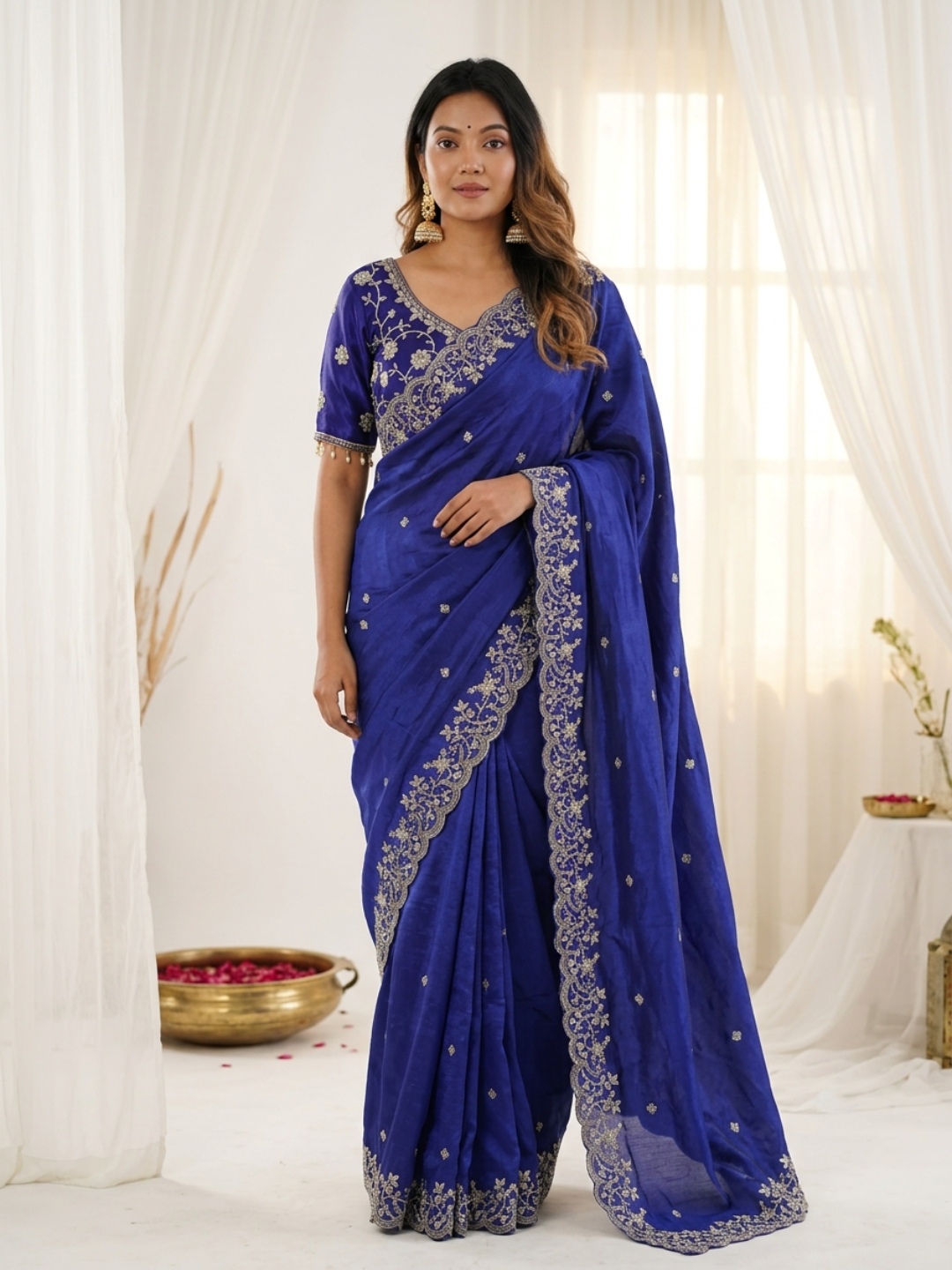 Sapphire Grace Royal Blue Designer Saree