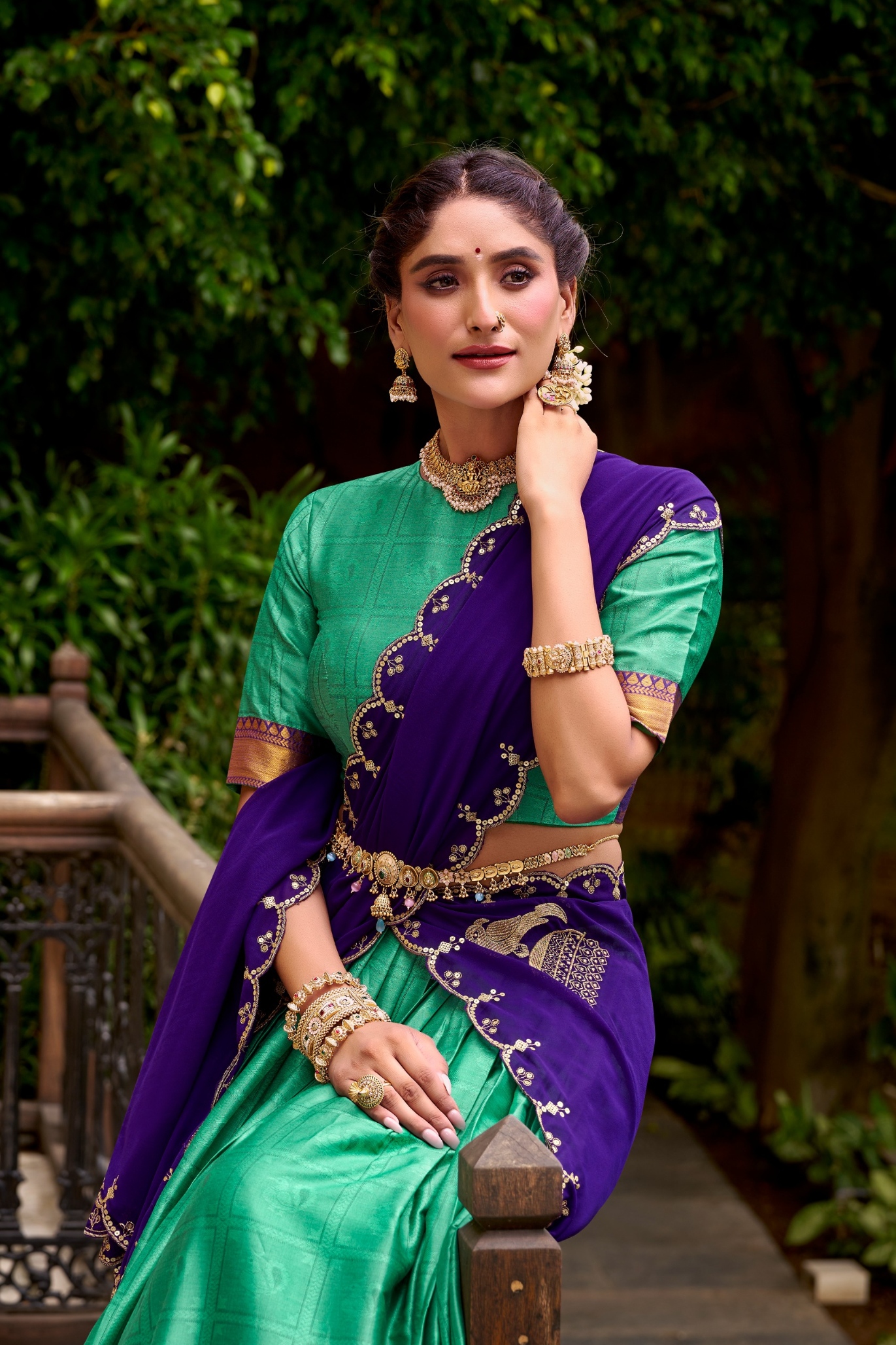 Sea Green Cotton Lehenga Choli — alternate view