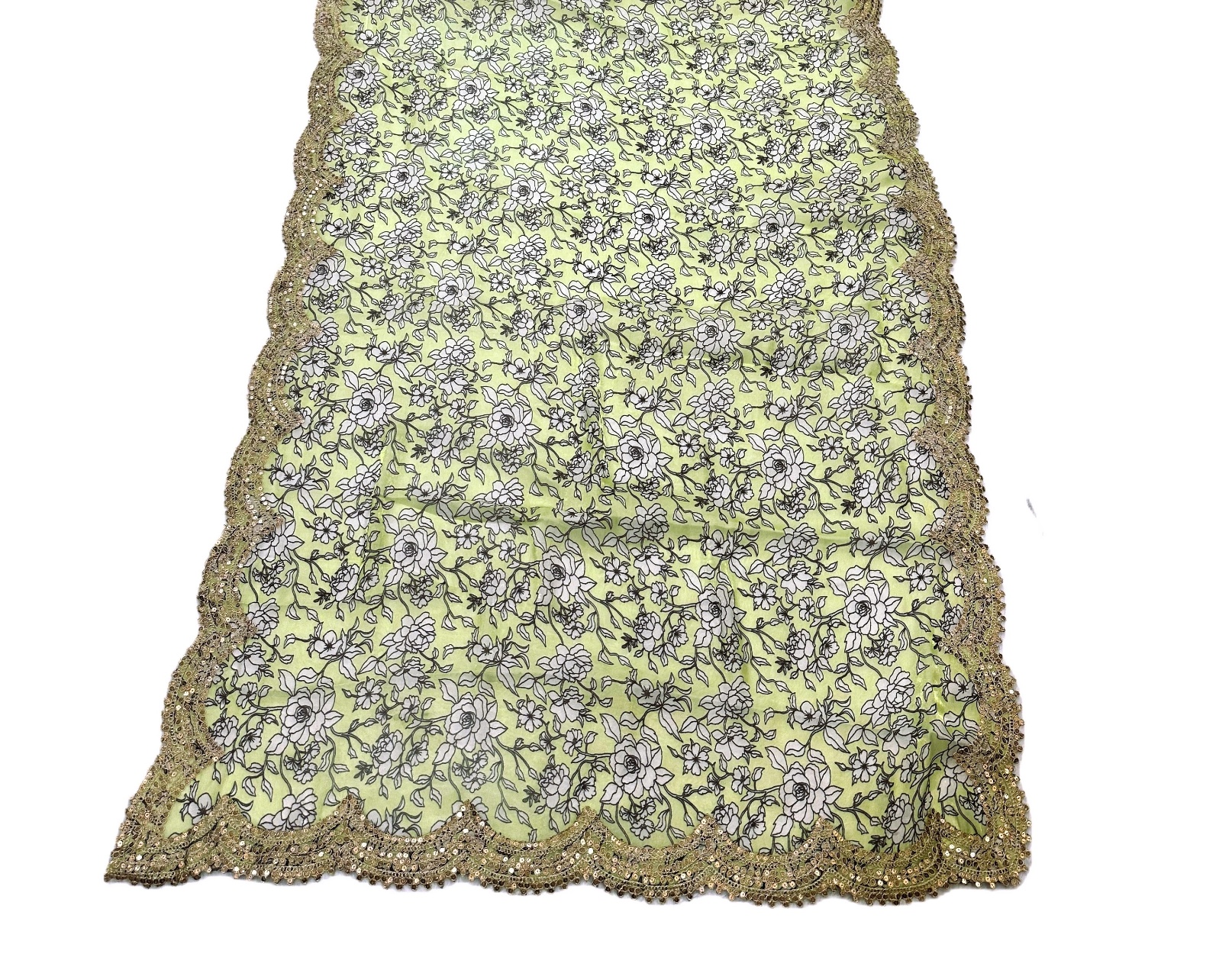 Sea Green Floral Digital Print Jimmy Choo Dupatta