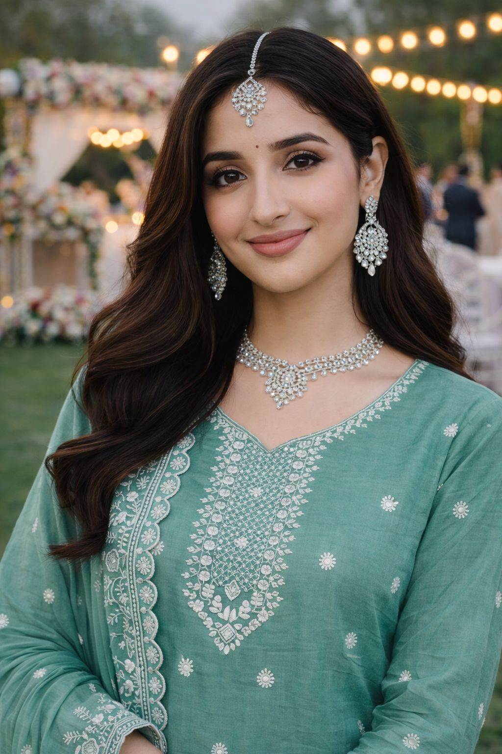 Sea Green Gold Crush Embroidered Salwar Suit
