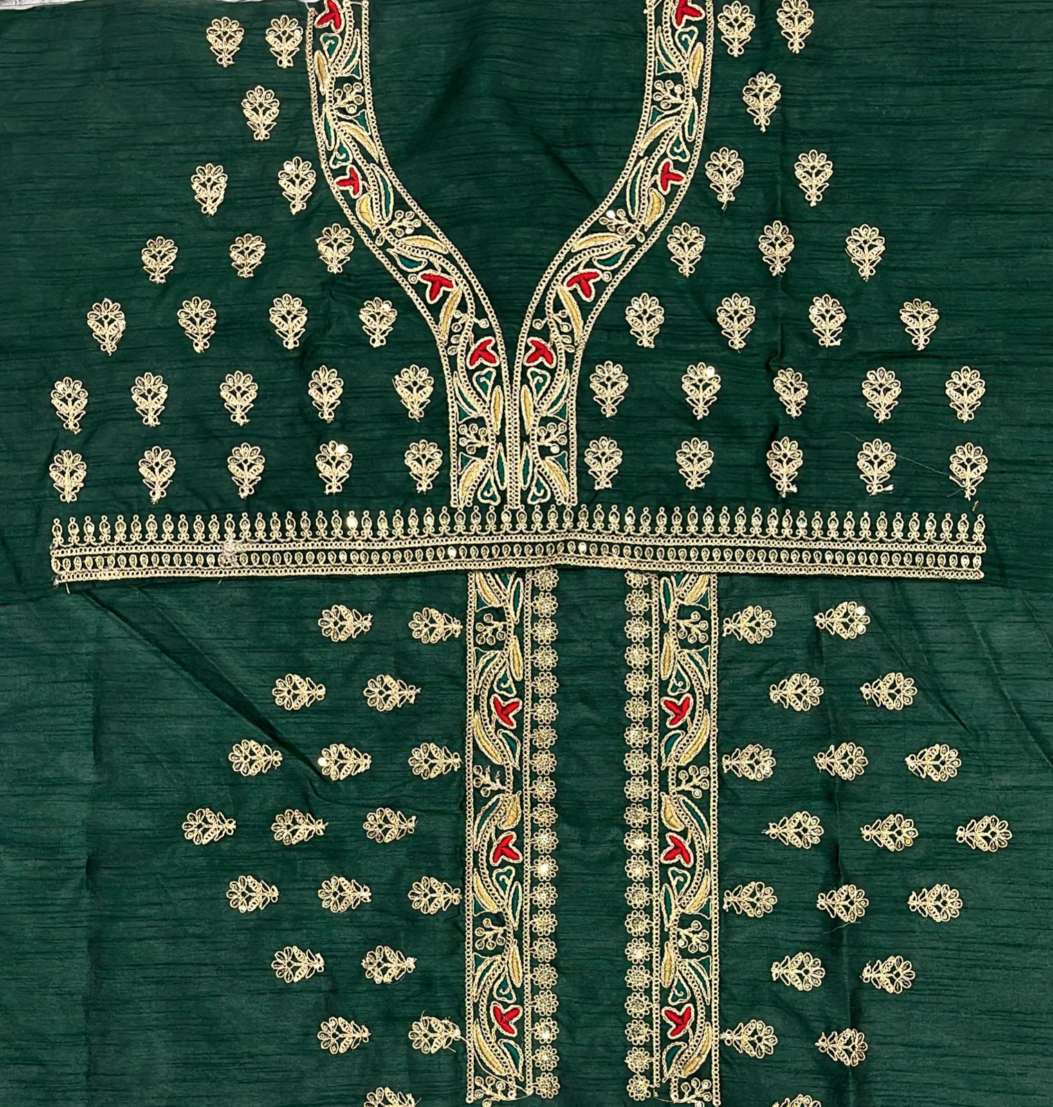 Sea Green Sequin Embroidered Banarasi Crush Saree
