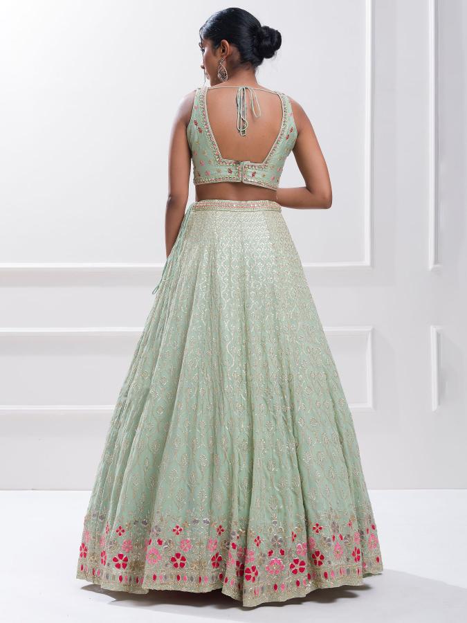 Sky Blue Georgette Lehenga Choli — alternate view