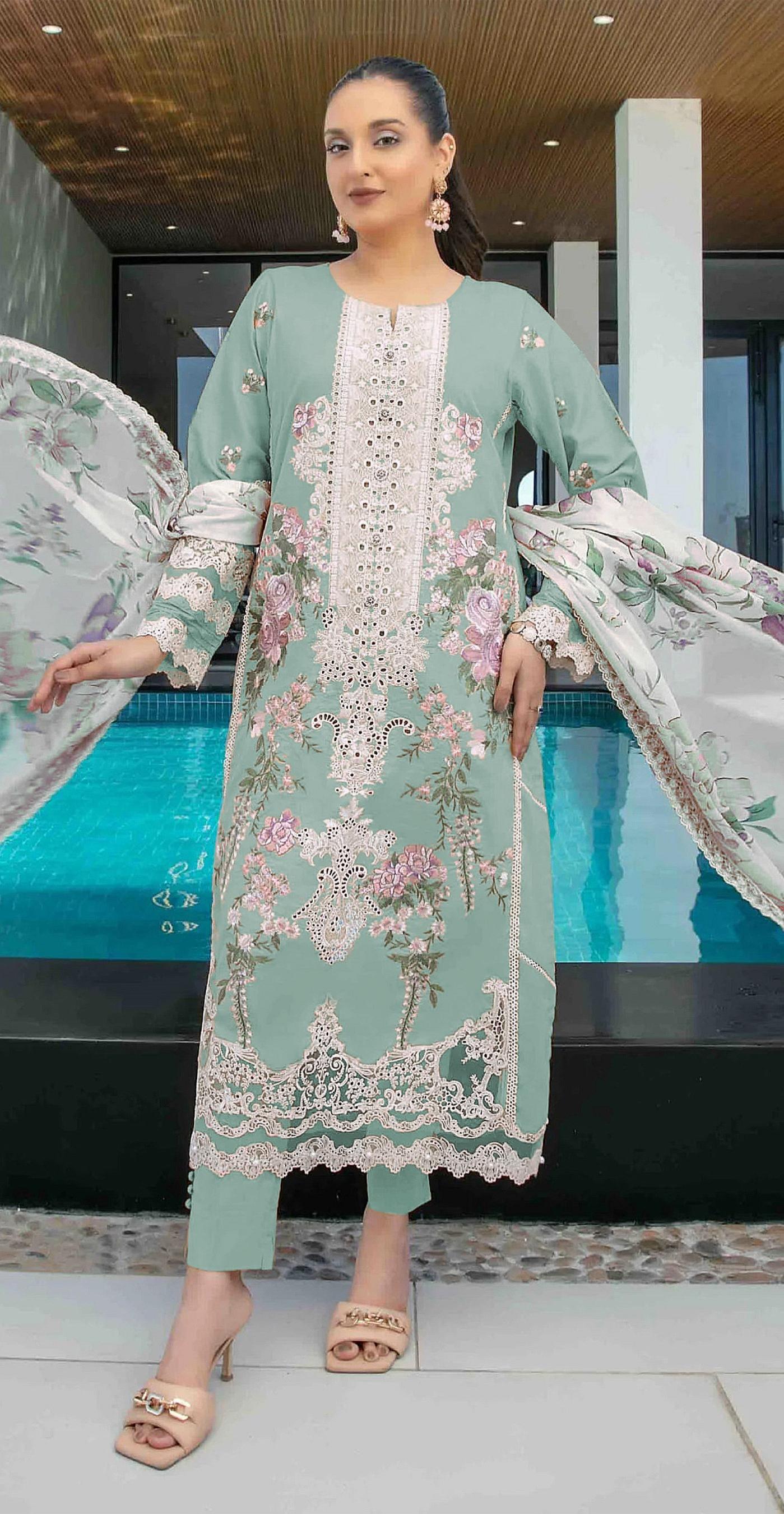 Sky Blue Off white Straight pant suit