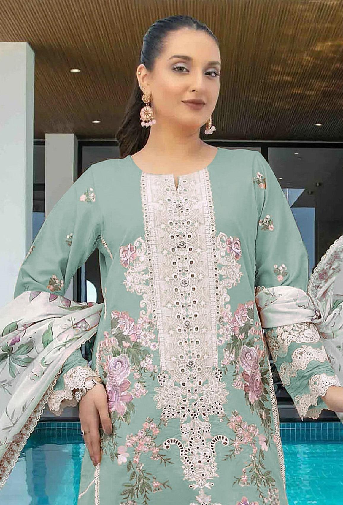 Sky Blue Off white Straight pant suit — alternate view