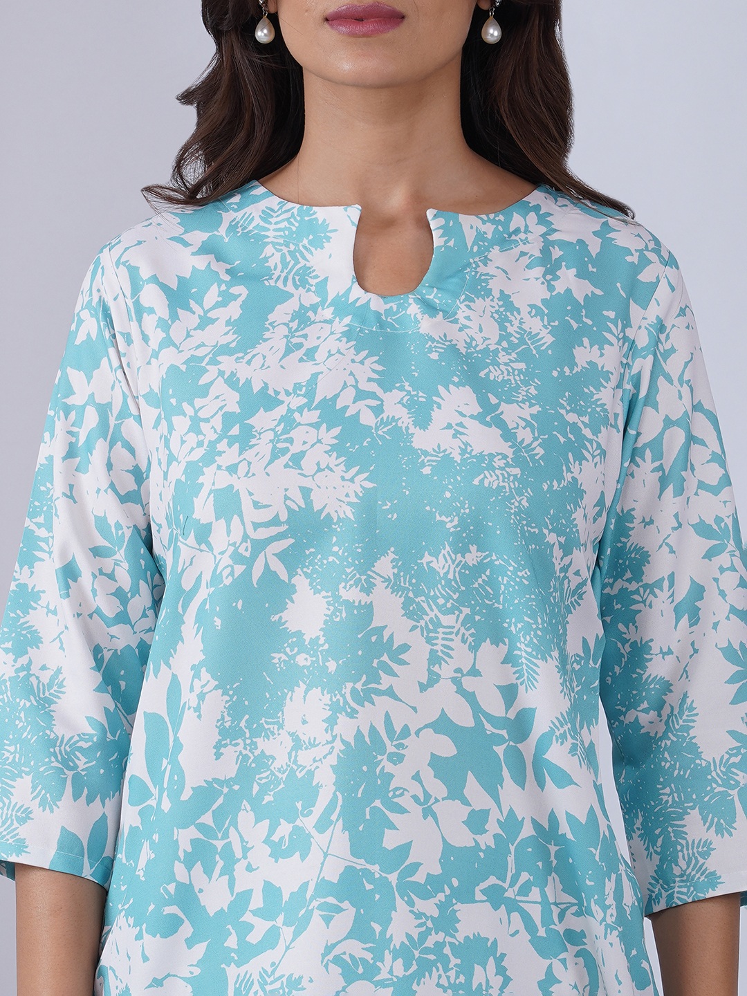Sky Blue Paisley Designer Printed Rayon Blend Co-Ord Set