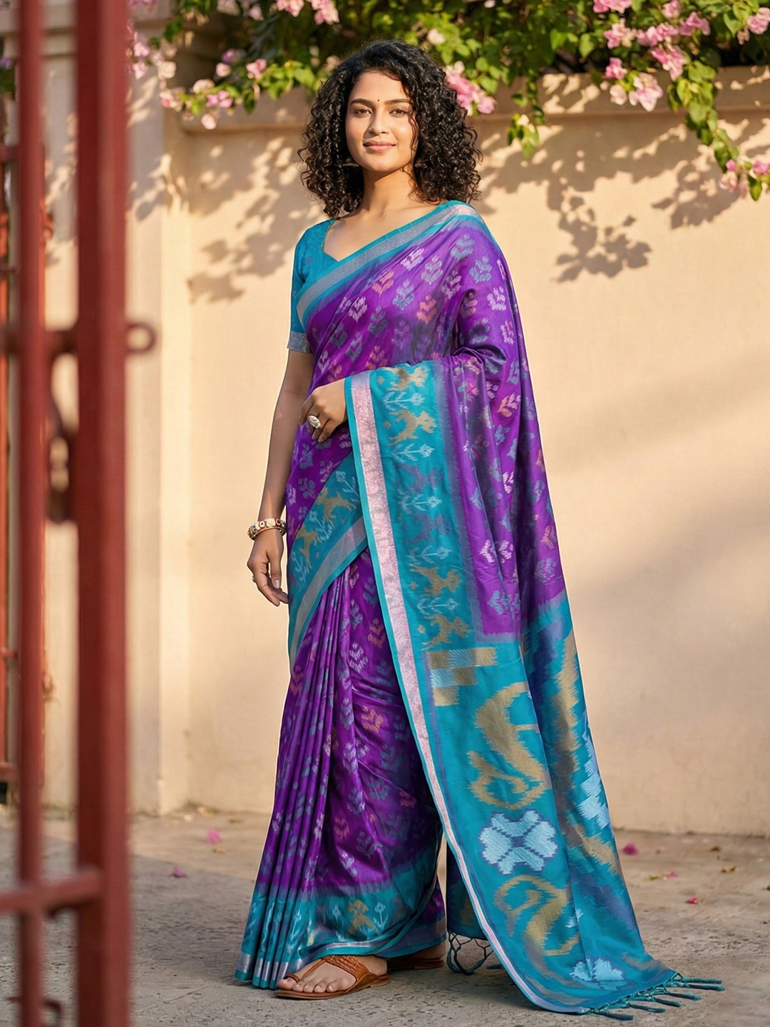 Violet Pochampally Silk Woven Saree