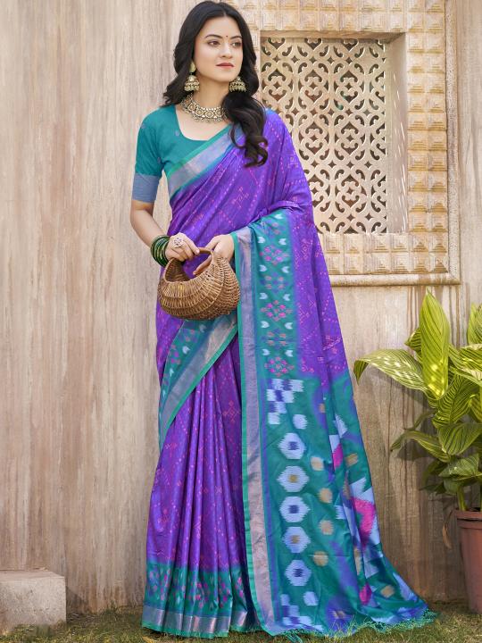 Violet Rama Pochampalli Silk Saree