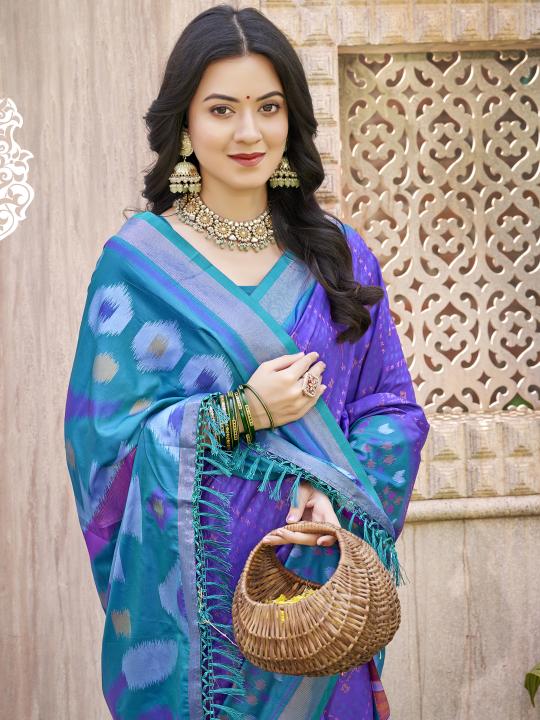 Violet Rama Pochampalli Silk Saree