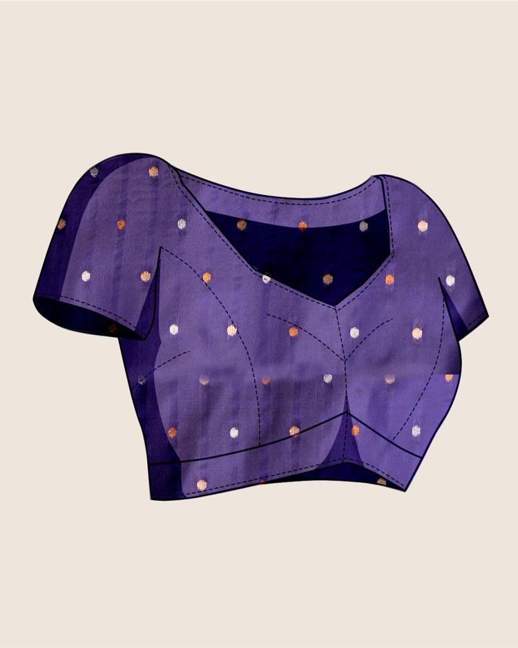Violet Zari Woven Jacquard Silk Saree