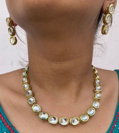 White Kundan Nacklace Set