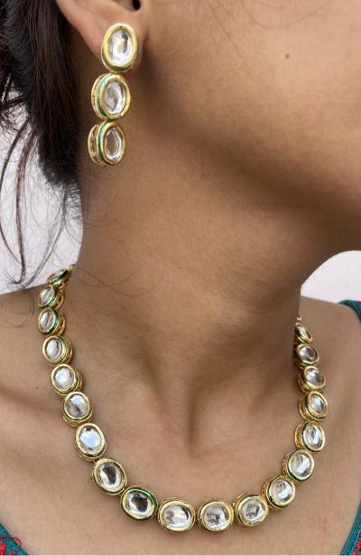 White Kundan Nacklace Set