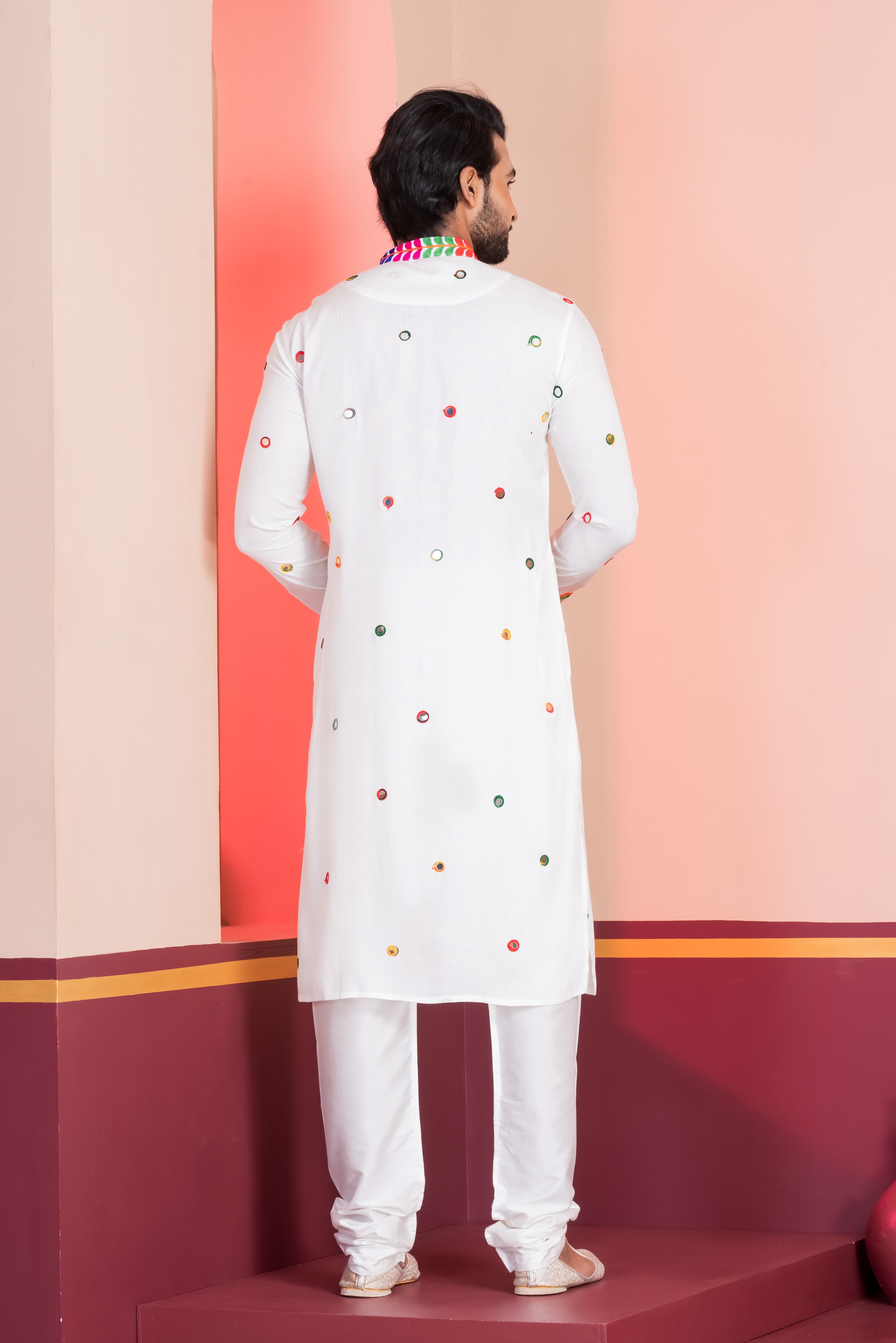 White Mirror Rayon Kurta — alternate view
