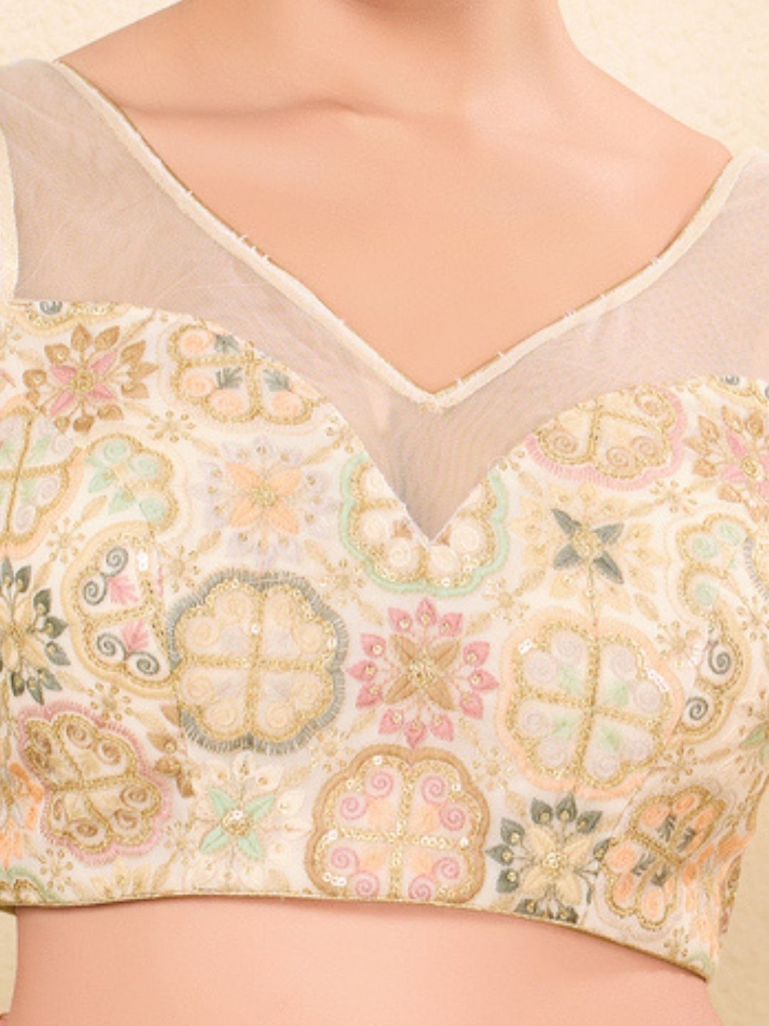 White Net Designer Blouse