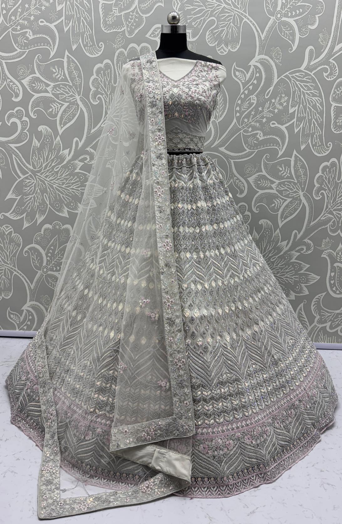 White Net Lehenga Choli