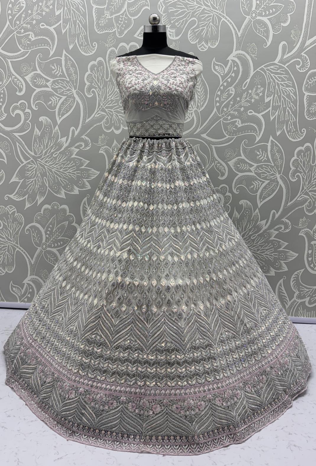 White Net Lehenga Choli — alternate view
