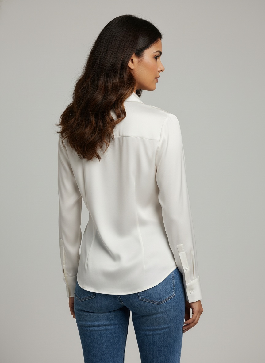 White Satin Shirt — alternate view