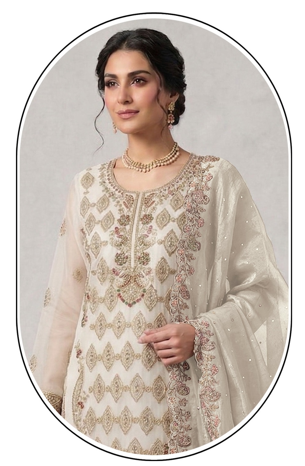 White Silk Festive Suit — alternate view
