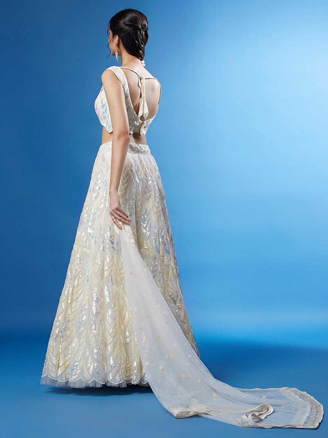 White Soft Net Lehenga Choli — alternate view