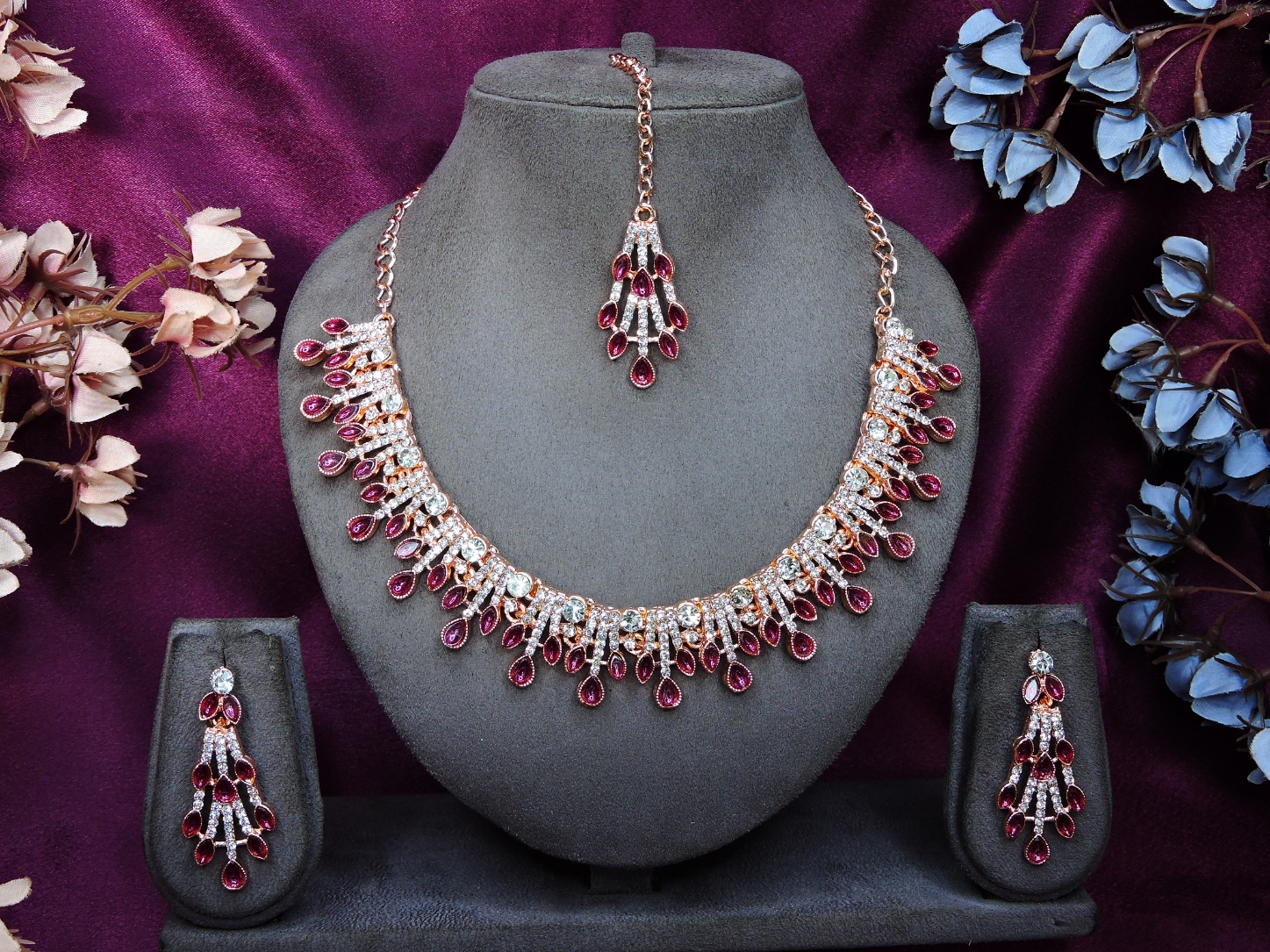 Wine Alloy Necklace Set