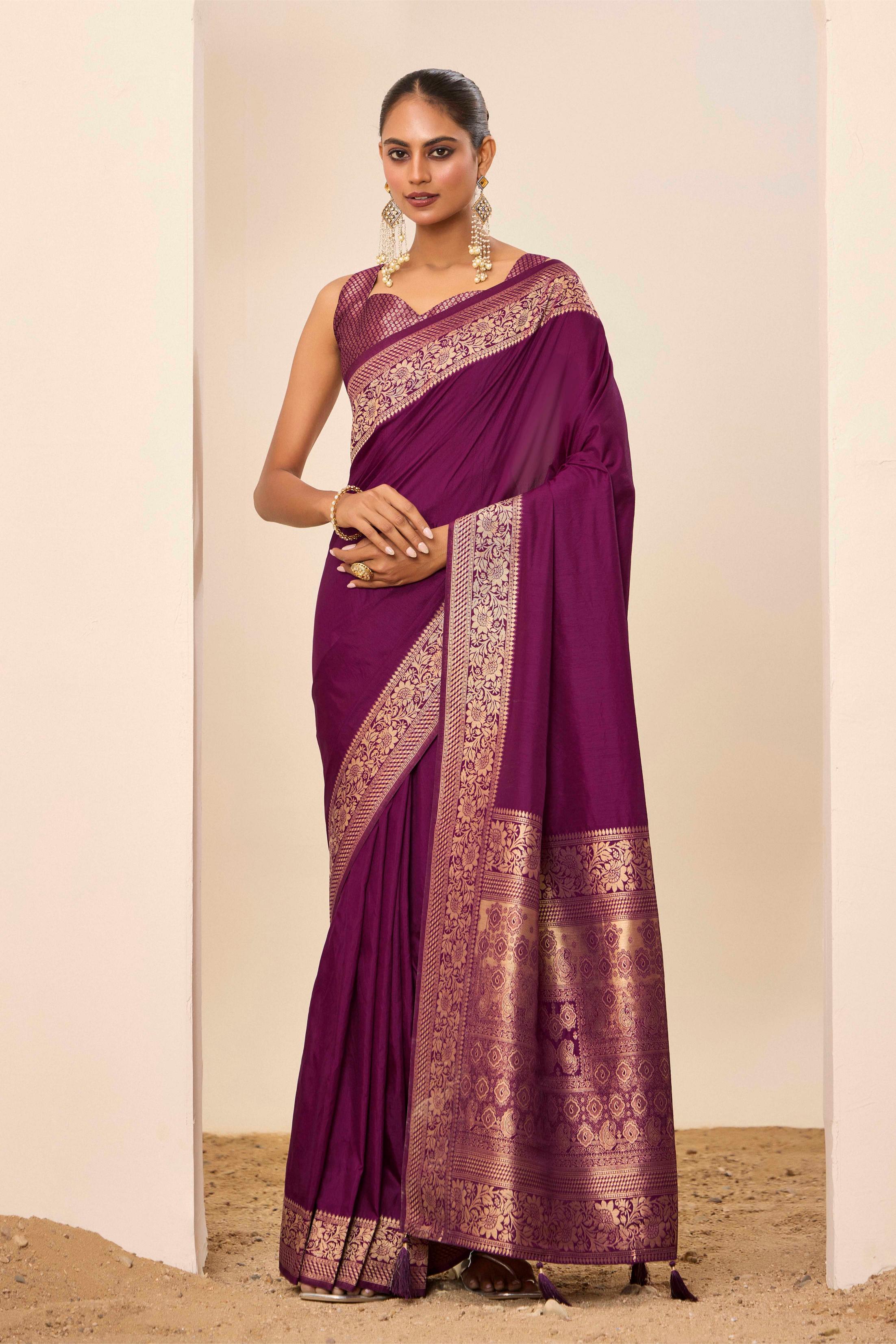 Wine Dolla Silk Saree