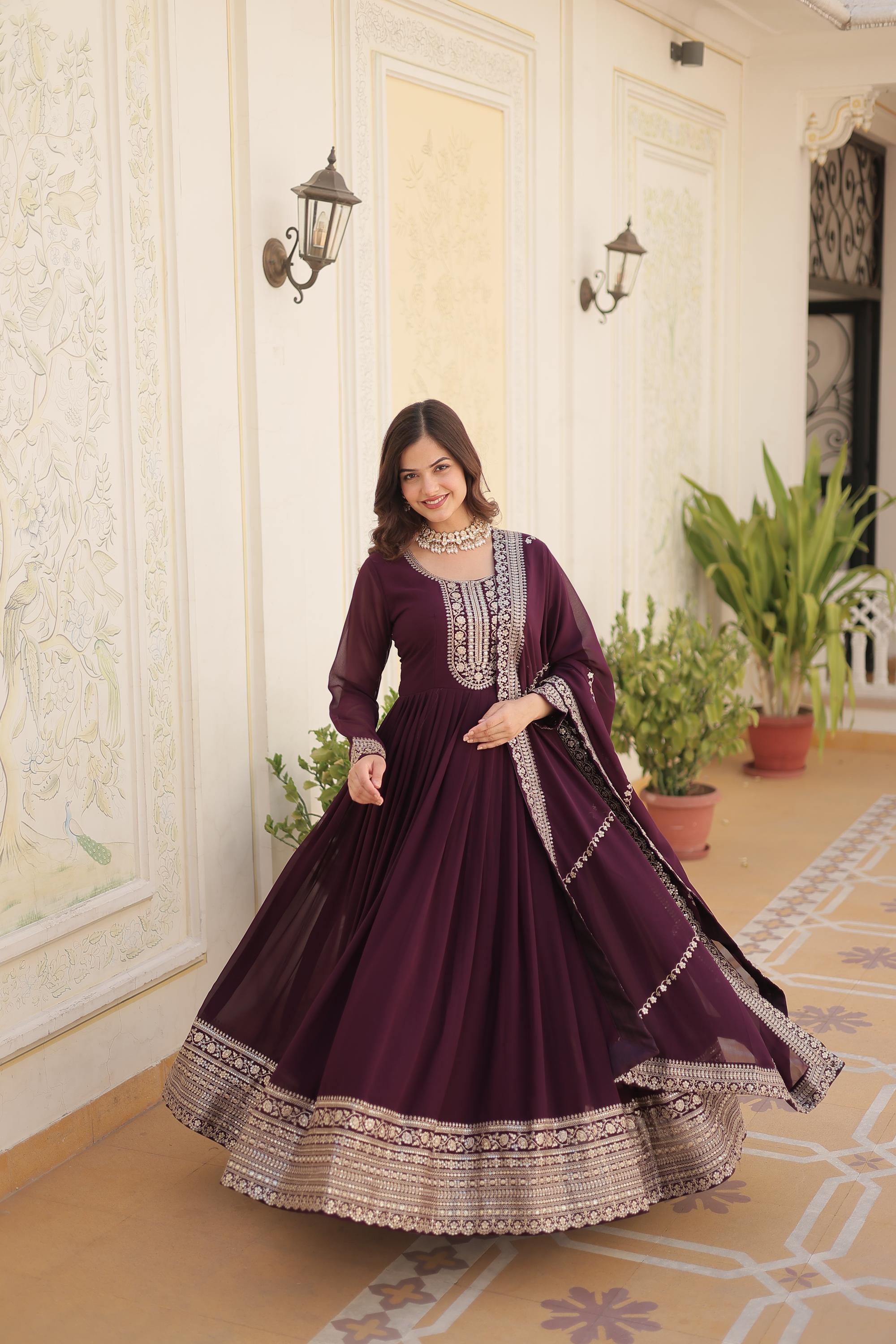 Wine Festive Gown