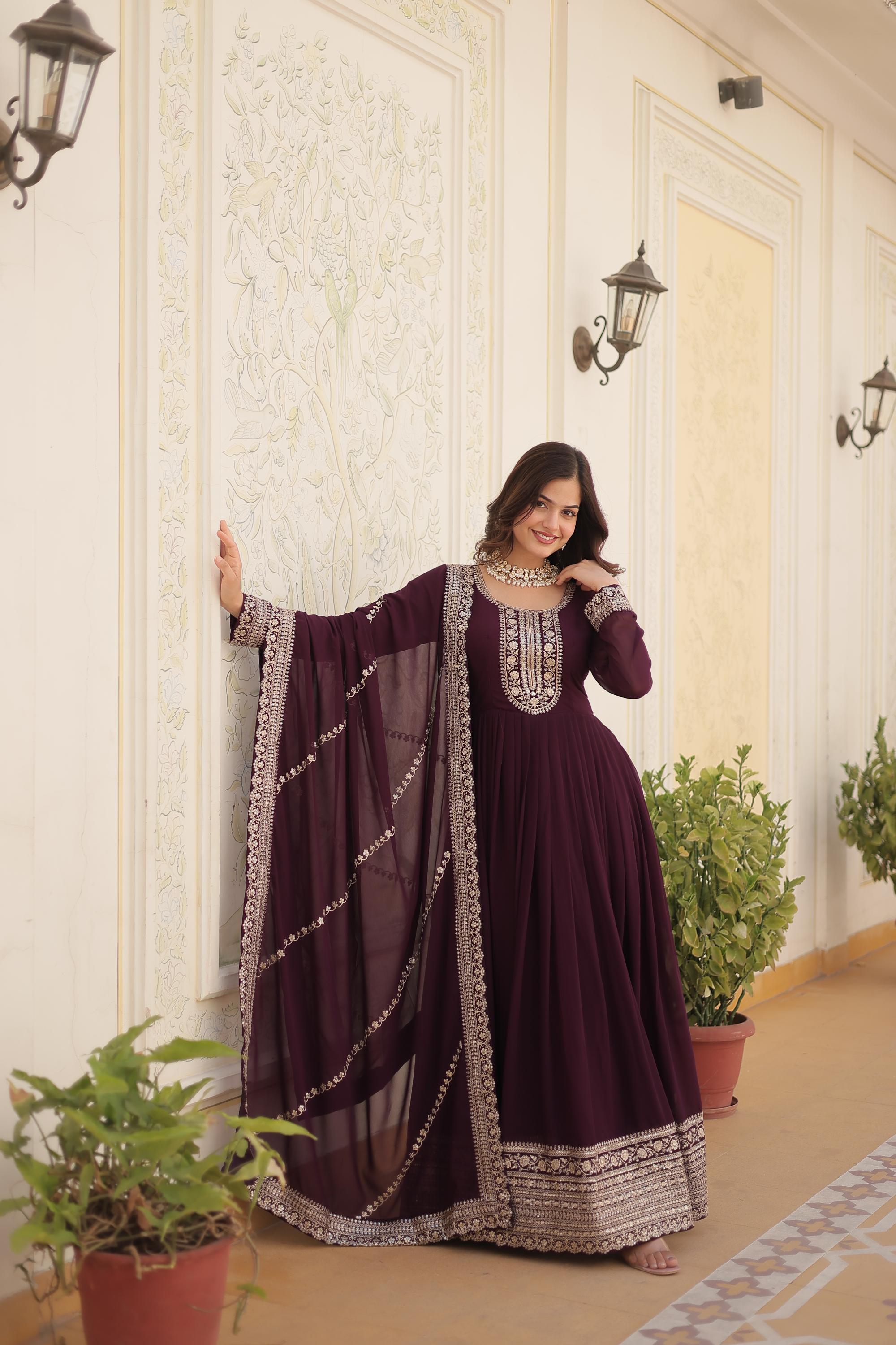 Wine Festive Gown