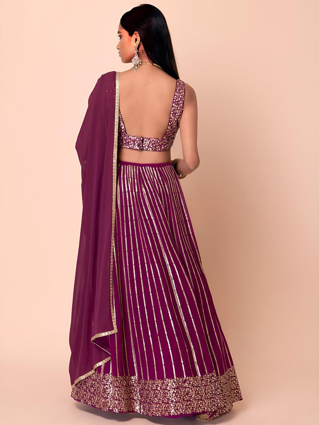 Wine Georgette Lehenga Choli — alternate view