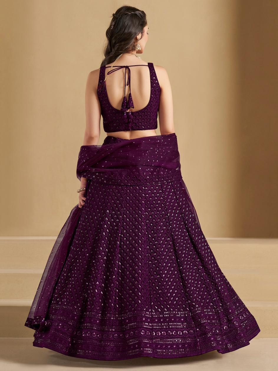 Wine Georgette Lehenga Choli — alternate view