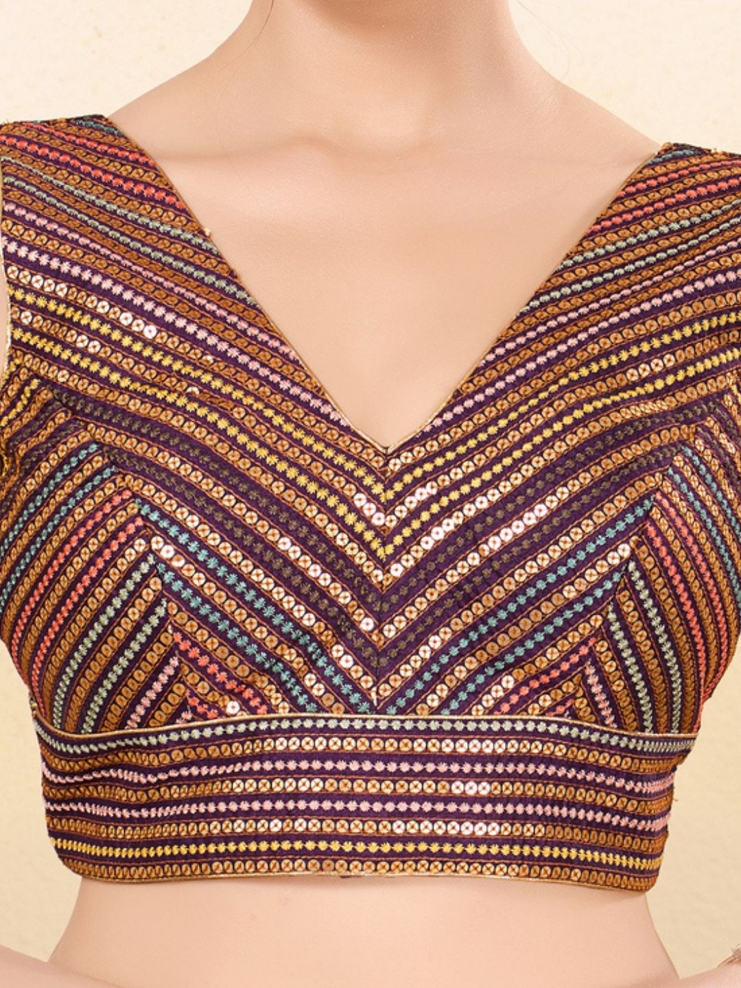 Wine Jain Silk Designer Blouse