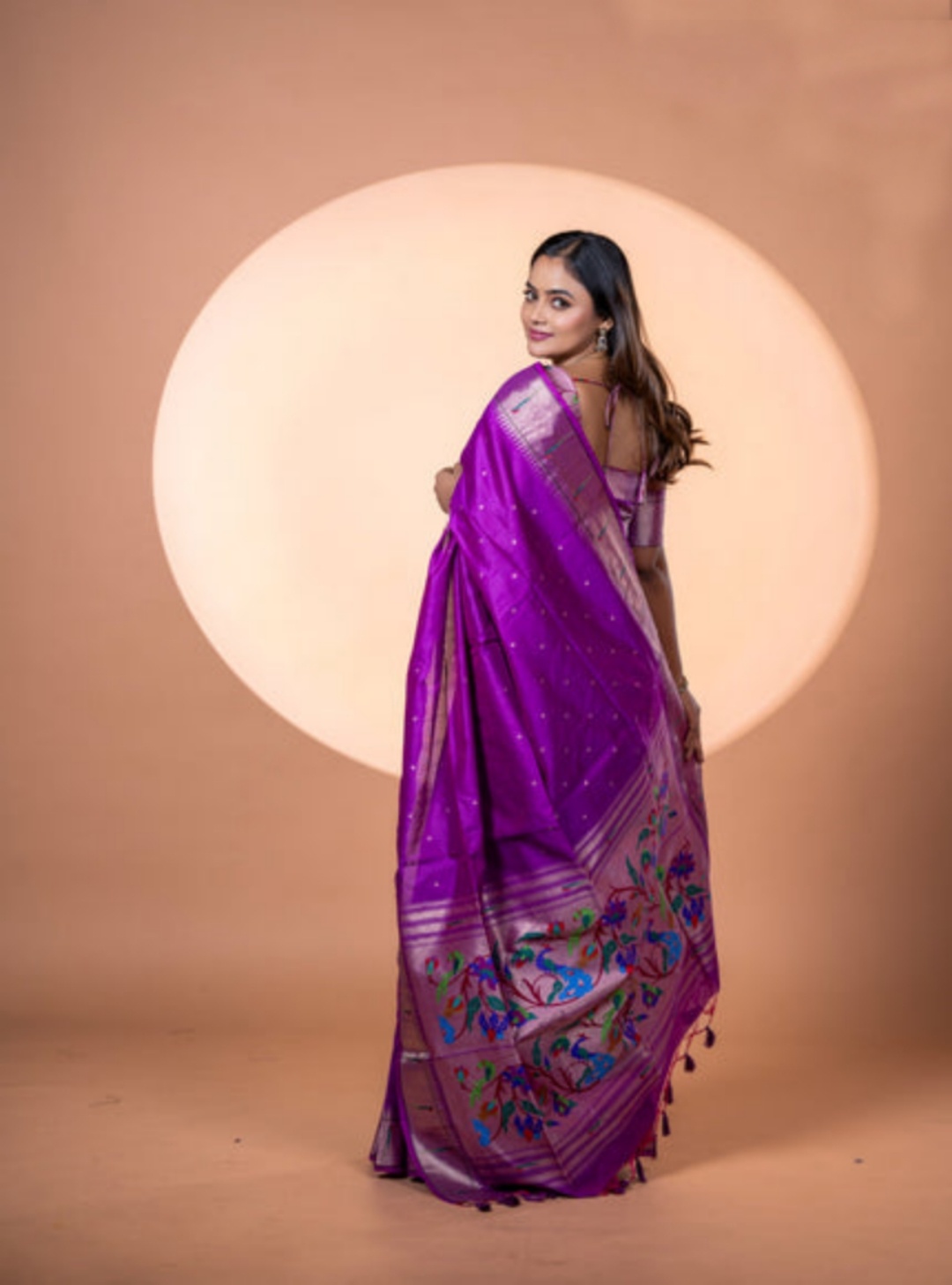 Wine Khadi Raw Silk Woven Meena Rich Pallu Designer Saree — alternate view
