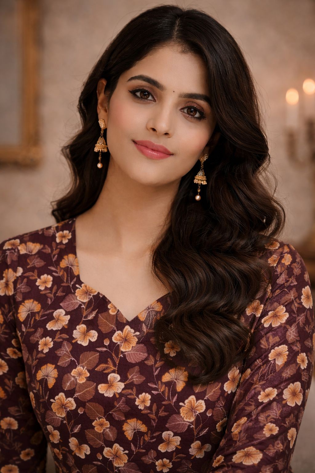 Wine Maslin Digital Printed Kurti