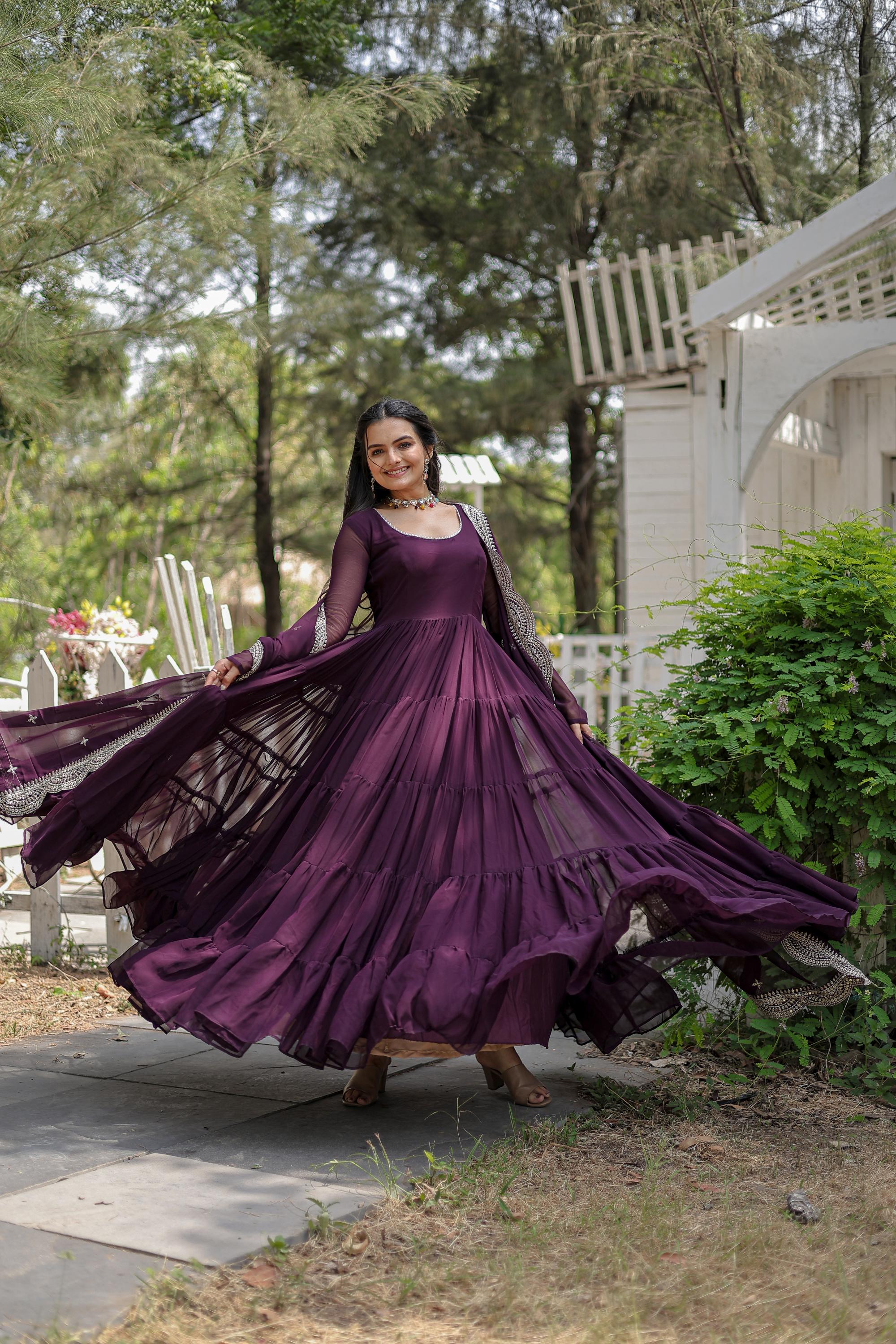 Wine Party Wear Gown