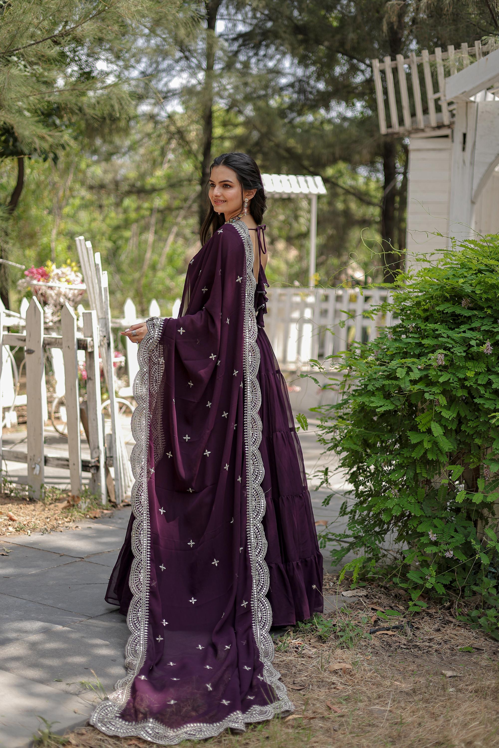 Wine Party Wear Gown