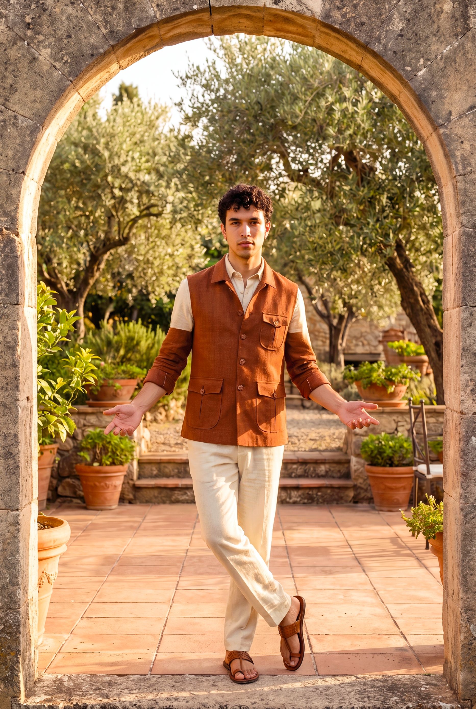 Wine Prime Jute Nehru Jacket