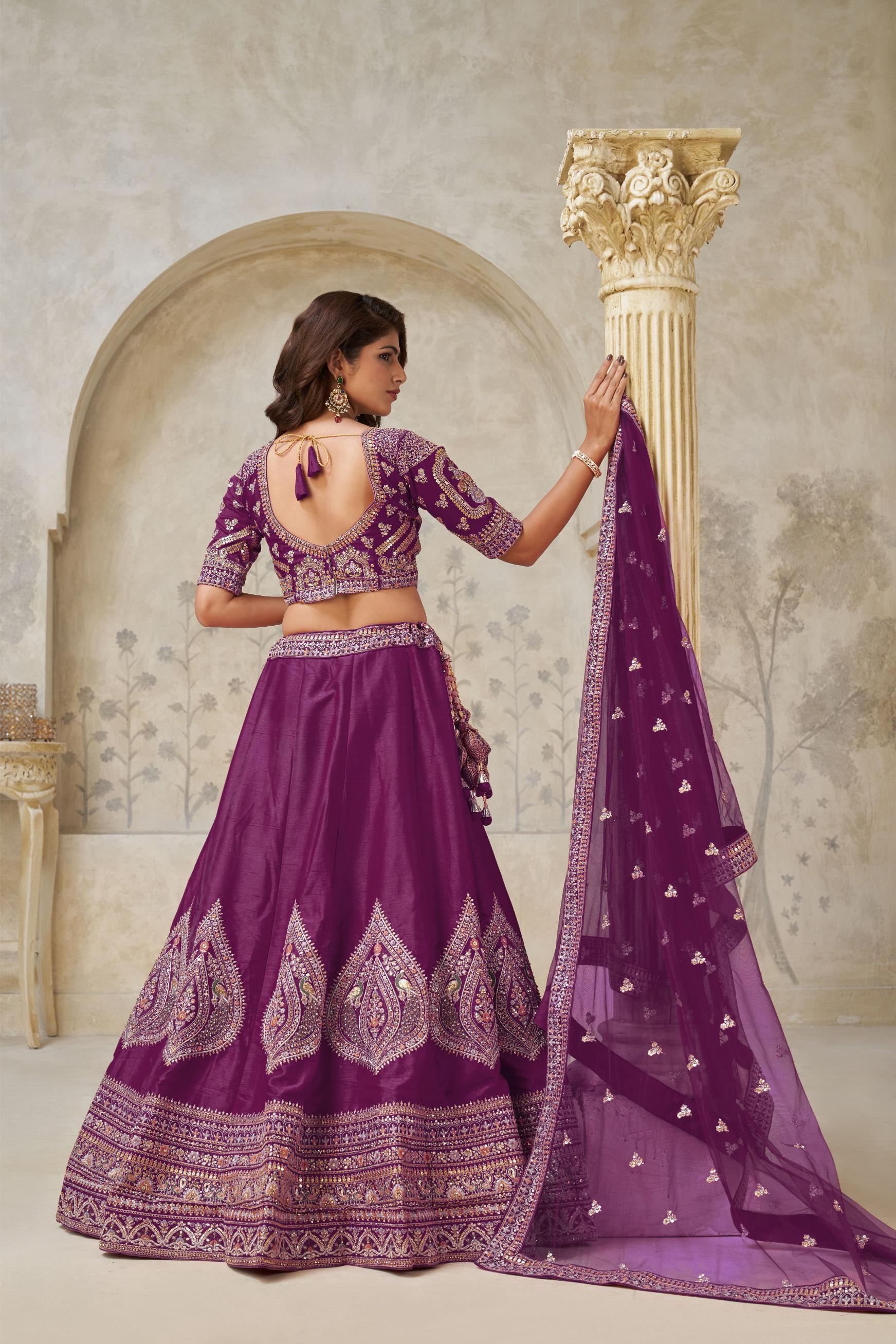 Wine Silk Lehenga Choli — alternate view