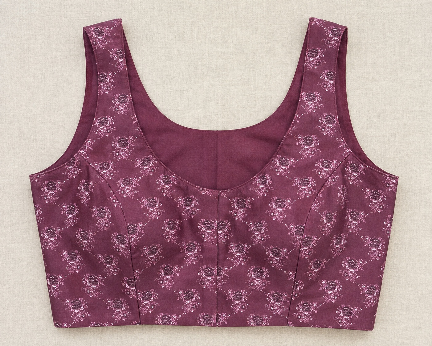 Wine Stripe Floral Ready To Wear Saree