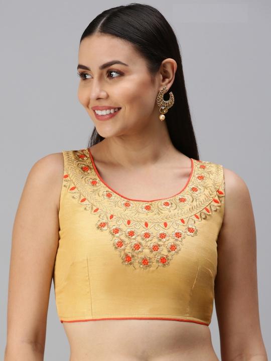Yellow Art Silk Readymade Blouse