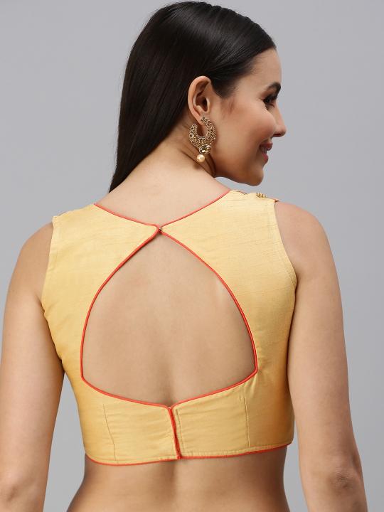 Yellow Art Silk Readymade Blouse — alternate view