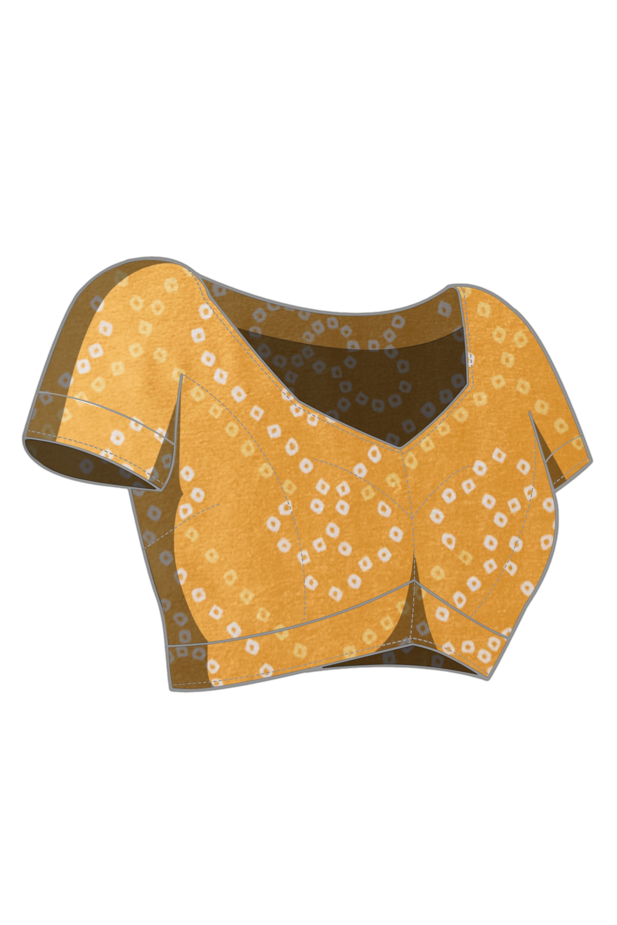 Yellow Bandhani Printed Satin Ready To Wear Saree