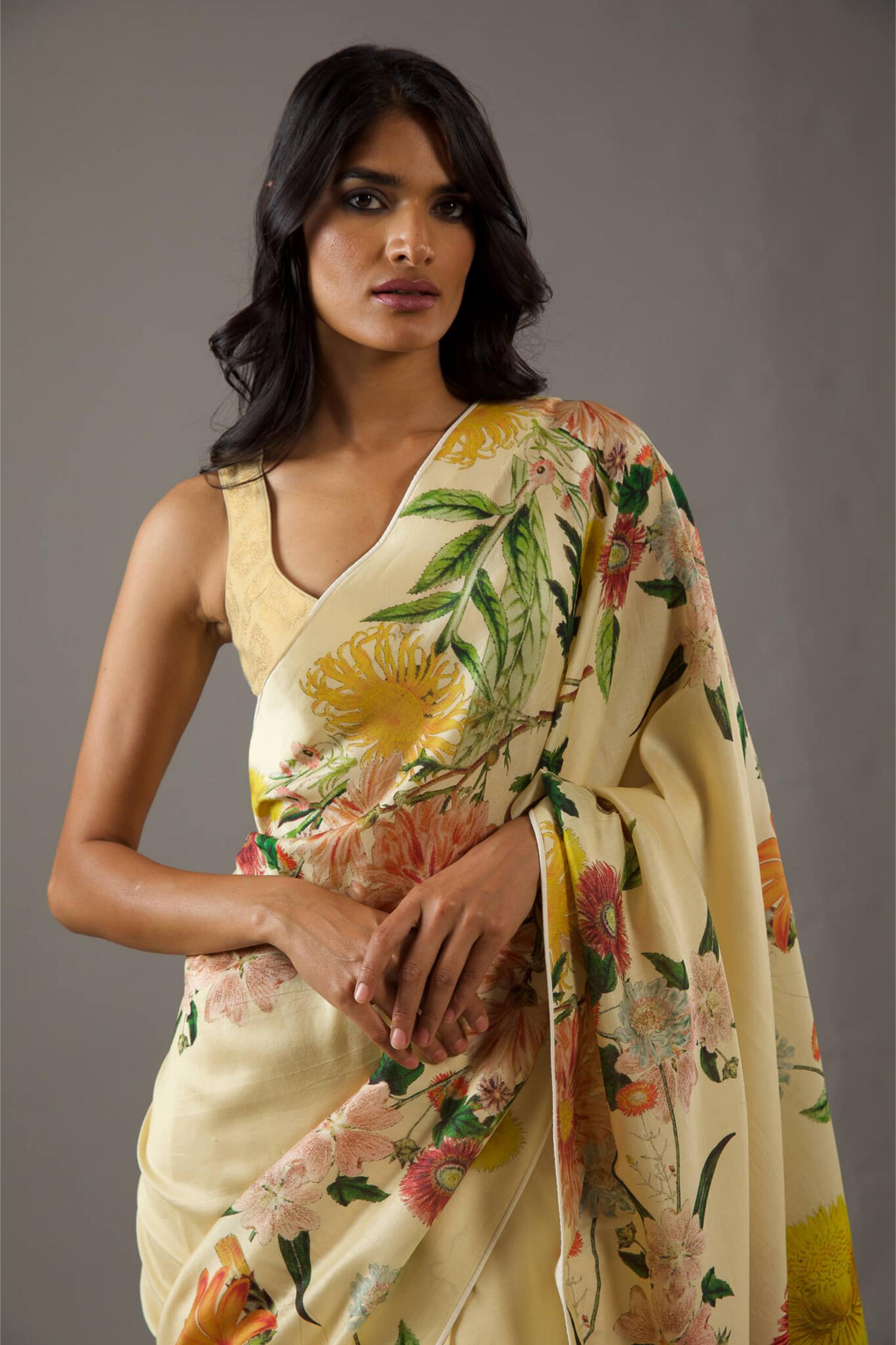 Yellow Designer Digital Printed Saree