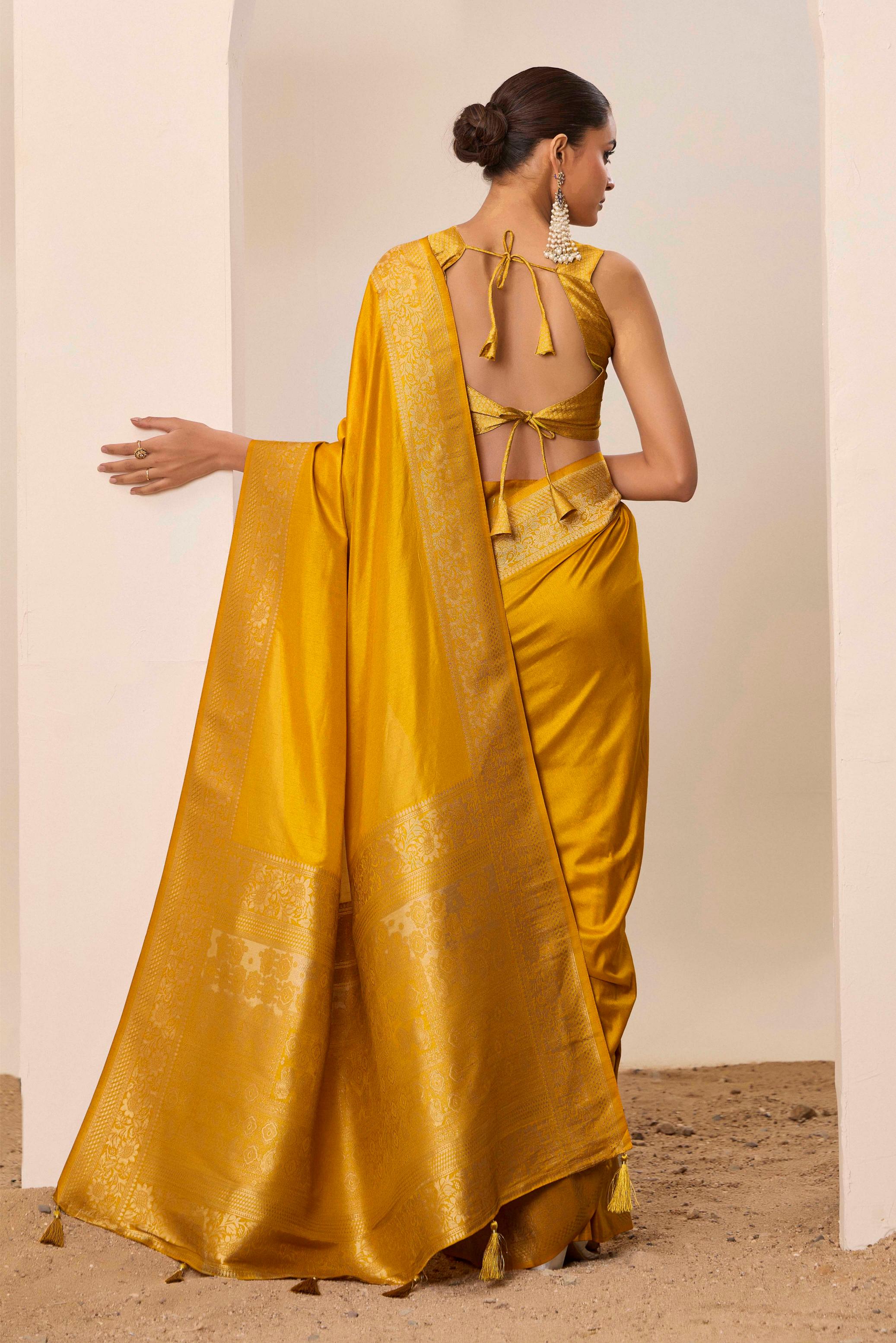 Yellow Dolla Silk Saree — alternate view