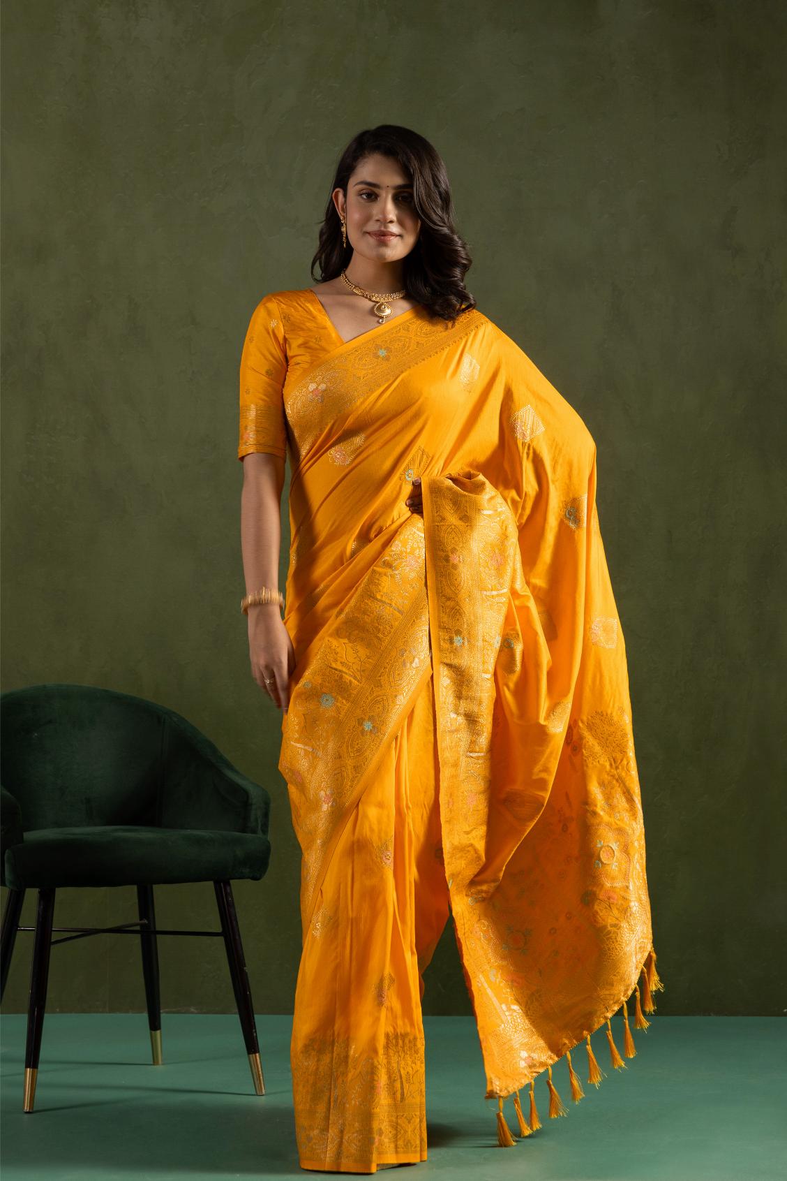 Yellow Dolla Silk Saree