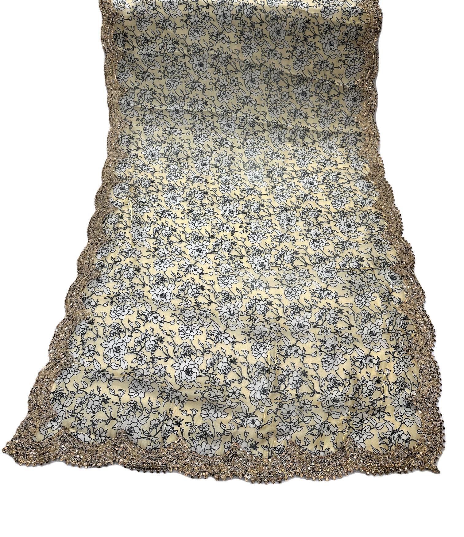 Yellow Floral Digital Print Jimmy Choo Dupatta