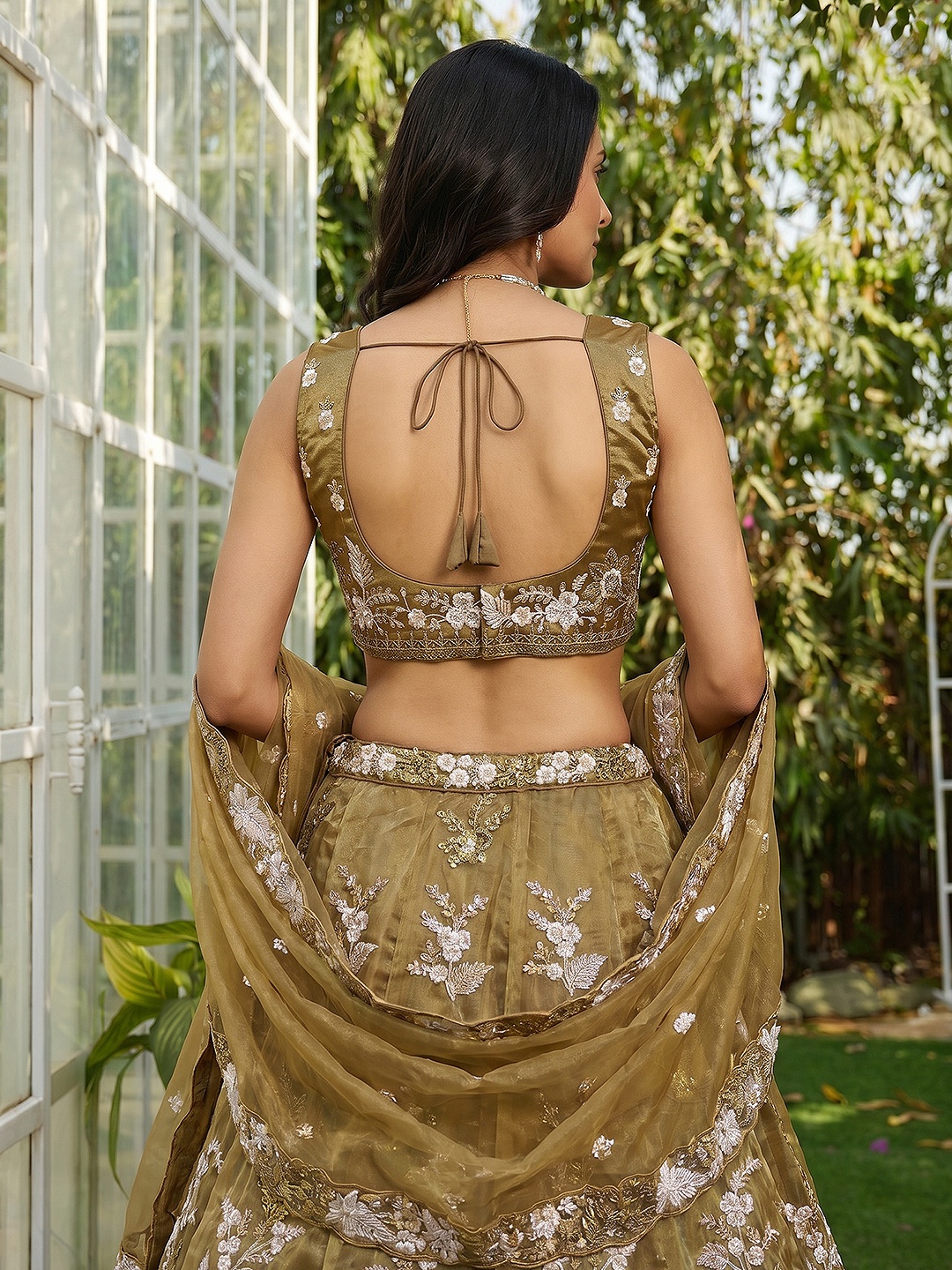 Yellow Floral Embroidered Bridal Lehenga Choli — alternate view