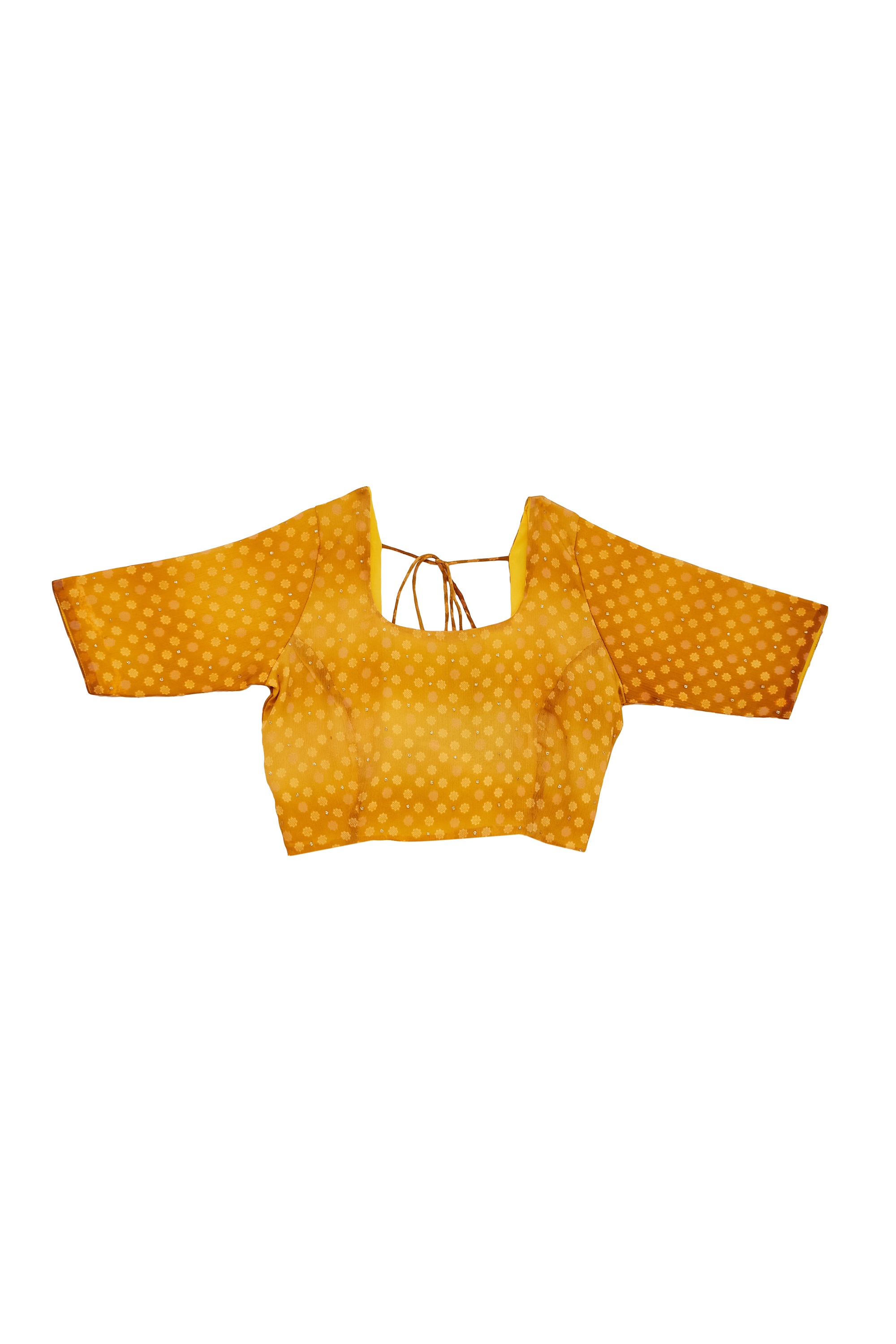 Yellow Floral Printed Chiffon Ready To Wear Saree