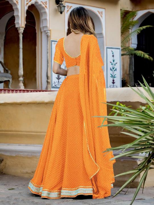 Yellow Georgette Lehenga Choli — alternate view